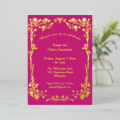 アール・ヌーヴォー エレガント ローズ ギルド セレブレーション 箔招待状 (立ち正面)