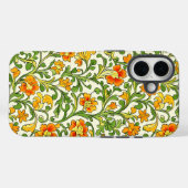 アール・ヌーヴォー オレンジと黄色の花柄 Case-Mate iPhoneケース (裏面 (横))
