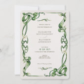 アール・ヌーヴォー カラー リリー ウォーターカラー ウェディング 招待状 (正面)