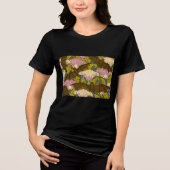 アール・ヌーヴォー コウモリと花 ゴシック トライブレンドTシャツ (正面)