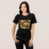 アール・ヌーヴォー コウモリと花 ゴシック トライブレンドTシャツ (正面全面)
