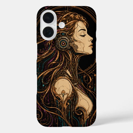 アール・ヌーヴォー サイバーパンク ゴッデス スマホケース デザイン Case-Mate iPhoneケース (裏面)