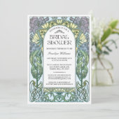 アール・ヌーヴォー スタイルのウェディングシャワー 招待状 V.01 (スタンド正面)