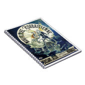 アール・ヌーヴォー・スタイルのヴィンテージ妖精、 自転車のピエロ 月夜 ノートブック (右側)