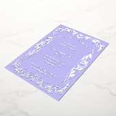 アール・ヌーヴォー・スタイルの花柄フレーム箔押し招待状 箔招待状 (回転した状態)