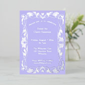 アール・ヌーヴォー・スタイルの花柄フレーム箔押し招待状 箔招待状 (立ち正面)