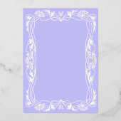 アール・ヌーヴォー・スタイルの花柄フレーム箔押し招待状 箔招待状 (裏面)