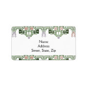 アール・ヌーヴォー・スタイルの花柄フレーム ラベル (正面)