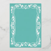 アール・ヌーヴォー・スタイルの花柄フレーム 箔招待状 (裏面)