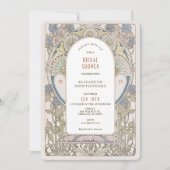 アール・ヌーヴォー スタイルの ヴィンテージ ウェディング シャワー 招待状 デコ (正面)