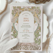 アール・ヌーヴォー スタイルの ヴィンテージ ウェディング シャワー 招待状 デコ