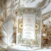 アール・ヌーヴォー スタイルの ヴィンテージ ウェディング シャワー 招待状 デコ