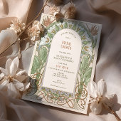 アール・ヌーヴォー スタイルの ヴィンテージ ウェディング シャワー 招待状 デコ