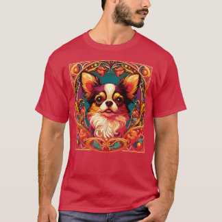 アール・ヌーヴォー・チワワ 楽しいチワワのデザイン Tシャツ