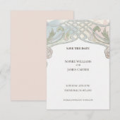 アール・ヌーヴォー・トレリス・セイジの結婚式のご案内 セーブザデート (正面/裏面)