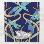 アール・ヌーヴォー・ドラゴンフライ・パターン ワインラベル (シングルラベル)