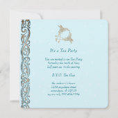 アール・ヌーヴォー ハチドリのティーパーティー招待状 招待状 (正面)