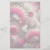 アール・ヌーヴォー ピンクとシルバーの扇子 便箋 (裏面)