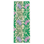 アール・ヌーヴォー ピンクのスイレン ダマスク ワインギフトバッグ (裏面)