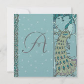 アール・ヌーヴォー・ピーコックのディナー招待状 招待状 (裏面)