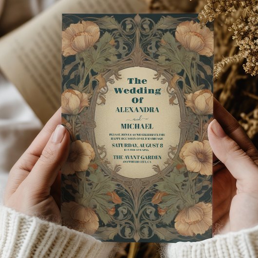 アール・ヌーヴォー・フラワーのウェディング 招待状