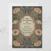 アール・ヌーヴォー・フラワーのウェディング 招待状 (正面)