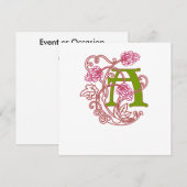 アール・ヌーヴォー・フラワーモノグラム A 招待状 (正面/裏面)