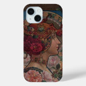 アール・ヌーヴォー フラワー ミューズ | ビンテージ ベル・エポック Case-Mate iPhoneケース (裏面)