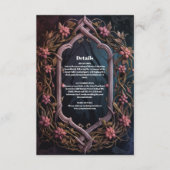 アール・ヌーヴォー フローラル ゴシック ハロウィン ウェディング エンクロージャーカード (正面)