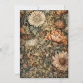 アール・ヌーヴォー ブラウン ウィリアム・モリス フラワー ウェディング 招待状 (裏面)