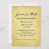 アール・ヌーヴォー・ベガス・ウェディング | ゴールド ブラック 招待状 (裏面)