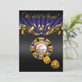 アール・ヌーヴォー・ベガス・レセプション | ゴールド ブルー 招待状 (スタンド正面)