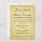 アール・ヌーヴォー・ベガス・レセプション | ゴールド ブルー 招待状 (裏面)