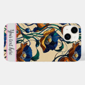 アール・ヌーヴォー ポピー 花 iPhone / iPad カバー (裏面 (横))