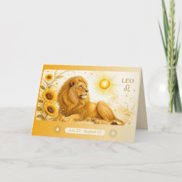 アール・ヌーヴォー レオ 星座 グリーティングカード サンキューカード