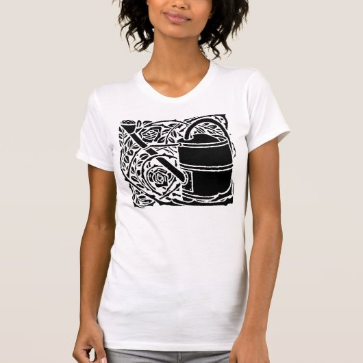 アール・ヌーヴォー ローズとじょうろ Tシャツ (正面)