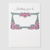 アール・ヌーヴォー ローズのフレーム ベラム紙招待状 (正面)