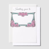 アール・ヌーヴォー ローズのフレーム ベラム紙招待状 (オフセット)