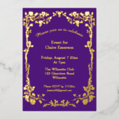 アール・ヌーヴォー ローズ 彫刻箔 招待状 (正面)