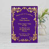 アール・ヌーヴォー ローズ 彫刻箔 招待状 (立ち正面)