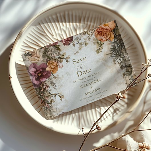 アール・ヌーヴォー ヴィクトリアン ロイヤル フローラル ウェディング セーブザデート