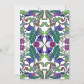 アール・ヌーヴォー ヴィンテージスタイルの花のウェディング 招待状 (裏面)