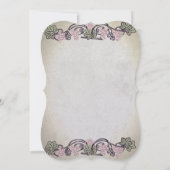 アール・ヌーヴォー ヴィンテージ ピンク ワインボトル ウェディング 招待状 (裏面)