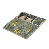 アール・ヌーヴォー ヴィンテージ 矢じり型の花 ガーデンフラワー タイル (側面)