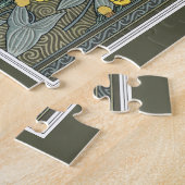 アール・ヌーヴォー ヴィンテージ 矢じり形の花 ガーデンフラワー ジグソーパズル (側面)