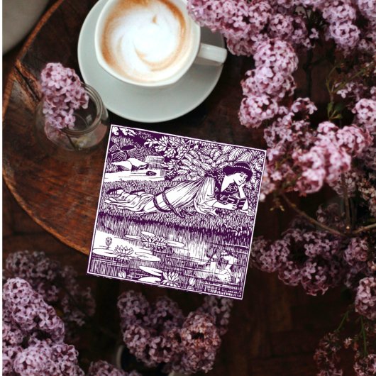 アール・ヌーヴォー 女性 読書クラブ 招待状