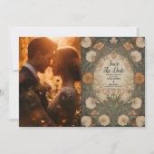 アール・ヌーヴォー 結婚式 写真入り セーブザデート (正面)