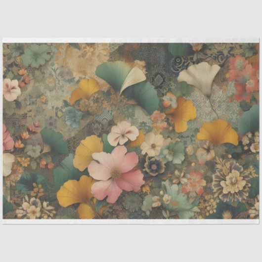 アール・ヌーヴォー 花 デクパージュ ティシュペーパー 薄葉紙 (正面)