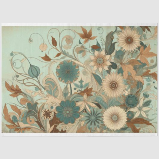 アール・ヌーヴォー 花 デクパージュ ティッシュペーパー 薄葉紙 (正面)