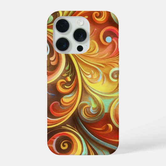 アール・ヌーヴォー:輝くバロックの渦 iPhoneケース (裏面)